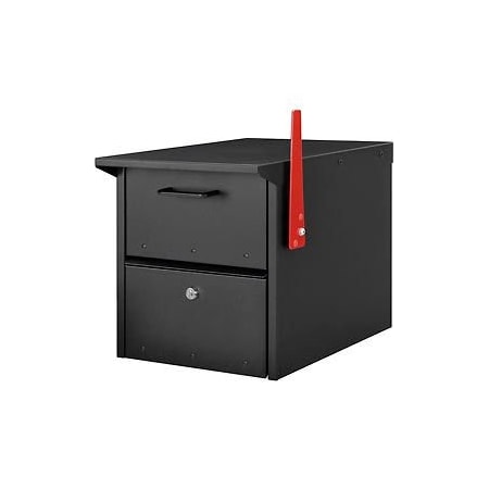 Global Industrial Residential Mailbox, Front and Rear Access Locking Door, 12-1/2 x 13-5/8 x 18-1/4, Black 493409BK